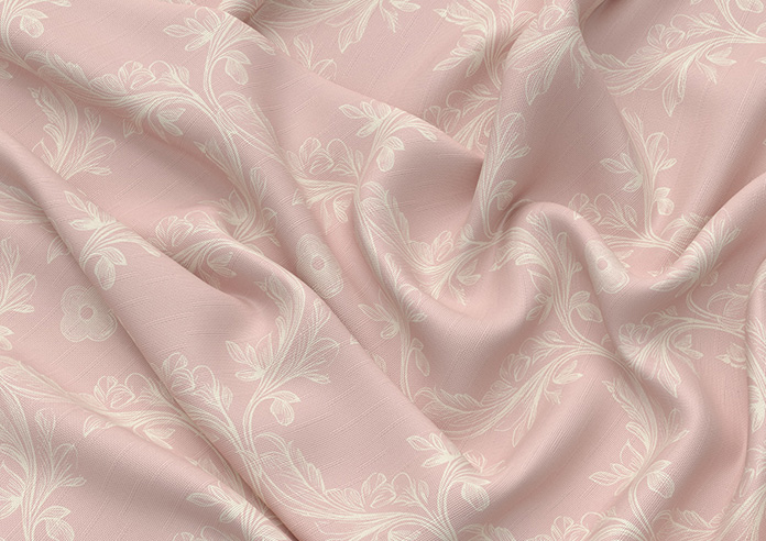 Trellis Prints, Vine and Bloom Rosies Pink - Roman Blind - Image 4